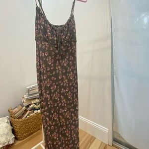 Wild Fable Floral midi sz S dress with adjustable straps and tie up detail